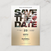 写真QRのWebサイト結婚金ゴールドの保存 エンクロージャーカード (正面)