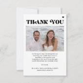 写真QRコードはっきりしたタイポグラフィ結婚の サンキューカード (正面)