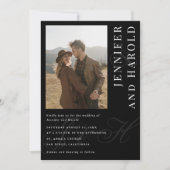 写真Qrコードアンパサンド黒すべて結婚の 招待状 (正面)