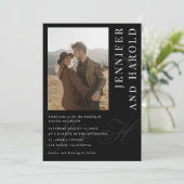 写真Qrコードアンパサンド黒すべて結婚の 招待状 (スタンド正面)