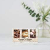 写真QRコードコーヒーショップの名刺 名刺 (スタンド正面)