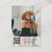 写真QRコードスクリプトカスタムのソーシャルメディアアイコン 名刺 (正面)