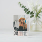 写真QRコードスクリプトカスタムのソーシャルメディアアイコン 名刺 (スタンド正面)