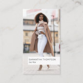 写真QRコードソーシャルメディアアイコン 名刺 (正面)