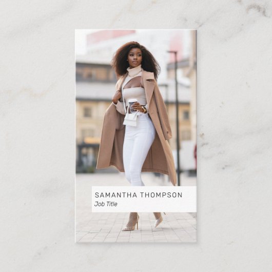 写真QRコードソーシャルメディアアイコン 名刺 (正面)