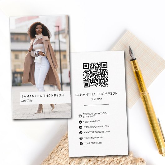 写真QRコードソーシャルメディアアイコン 名刺