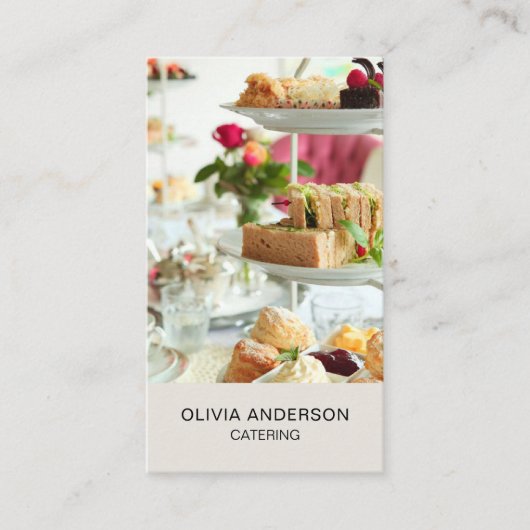 写真QRコードソーシャルメディアケータリング 名刺 (正面)