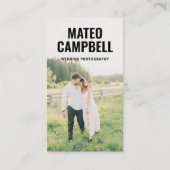 写真QRコードソーシャルメディアブラック 名刺 (裏面)