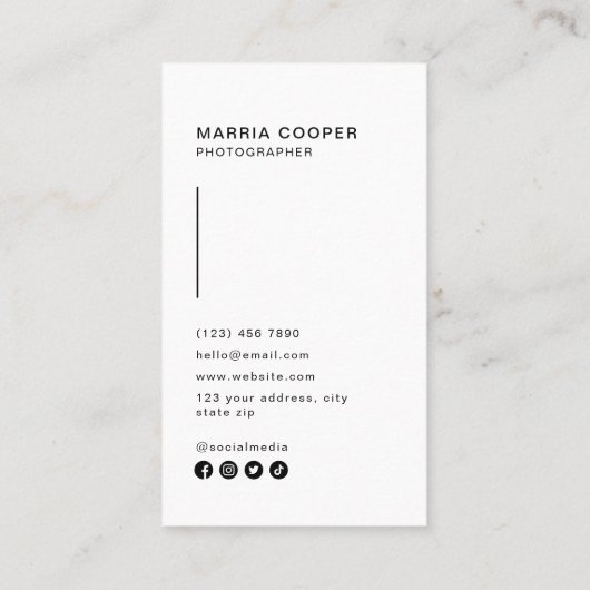 写真QRコードソーシャルメディア写真 名刺 (裏面)