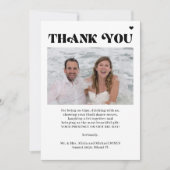 写真QRコードタイポグラフィ結婚のサンキューカード 招待状 (正面)