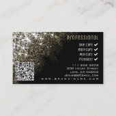 写真QRコードテンプレート発光金ゴールドグリッター 名刺 (裏面)