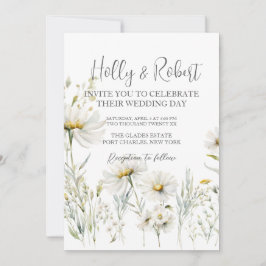 写真QRコードデイジー結婚の 招待状