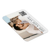 写真QRコードトレンディー婚約パーティ招待状 マグネット (右側)