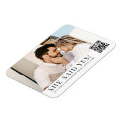 写真QRコードトレンディー婚約パーティ招待状 マグネット (左側)