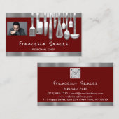 写真QRコードパーソナルシェフ料理ブルゴーニディ 名刺 (正面/裏面)