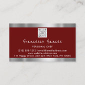 写真QRコードパーソナルシェフ料理ブルゴーニディ 名刺 (裏面)