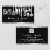 写真QRコードパーソナルシェフ料理店 名刺 (正面/裏面)