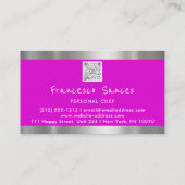 写真QRコードパーソナルシェフ料理紫 名刺 (裏面)