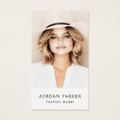 写真QRコードファッションモデル白い名刺 (正面)