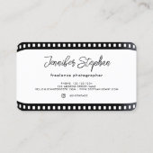 写真QRコードフォトグラファー映画転が白黒 名刺 (裏面)