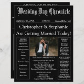 写真QRコードミニマリスト新聞結婚式 プログラム (正面/裏面)