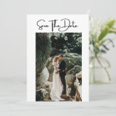 写真QRコードモダンウェディング日付カードの保存 セーブザデート (スタンド正面)