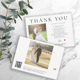 写真QRコードモダンタイポグラフィ結婚のユ感謝していーザ カード