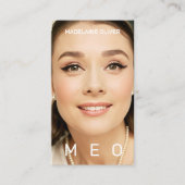 写真QRコードモノグラムシンプルエレガント 名刺 (正面)