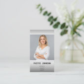 写真Qrコードロゴプロフェッショナルコンサルティンググラデーション 名刺 (スタンド正面)