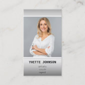 写真Qrコードロゴプロフェッショナルコンサルティンググラデーション 名刺 (正面)