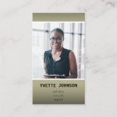 写真Qrコードロゴプロフェッショナルコンサルティンググリーン 名刺 (正面)