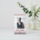 写真Qrコードロゴプロフェッショナルコンサルティングピンク 名刺 (スタンド正面)