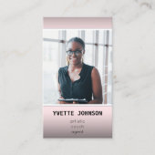 写真Qrコードロゴプロフェッショナルコンサルティングピンク 名刺 (正面)