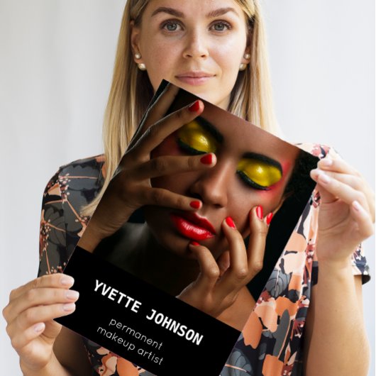 写真Qrコードロゴプロフェッショナルメイクアップアーティストスパ 名刺