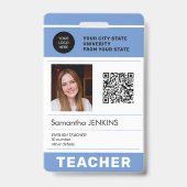 写真QRコードロゴ従業員ID バッジ (Front)