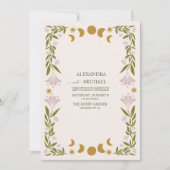 写真QRコードヴィンテージ神秘結婚植物学 招待状 (正面)