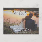 写真QRコード婚約結婚式日付の保存 ポストカード (正面)