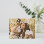 写真QRコード日付の結婚保存 ポストカード (スタンド正面)