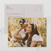 写真QRコード日付の結婚保存 ポストカード (正面/裏面)
