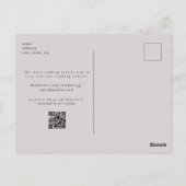 写真QRコード日付の結婚保存 ポストカード (裏面)