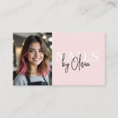 写真QRコード爪、 ネイルスペシャリストモダンタイポグラフィ 名刺 (正面)