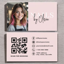 写真QRコード爪、 ネイルスペシャリストモダンタイポグラフィ