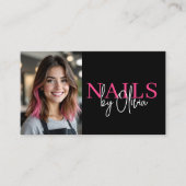 写真QRコード爪、 ネイルスペシャリストArtisタイポグラフィ 名刺 (正面)