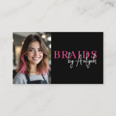 写真QRコード組み込み美容師タイポグラフィ 名刺 (正面)