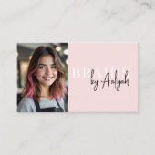 写真QRコード組み込み美容師タイポグラフィ 名刺 (正面)