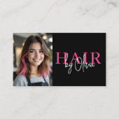 写真QRコード美容師タイポグラフィ 名刺 (正面)