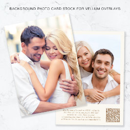 写真QRコード金ゴールドクリーム背景Vellumオーバーレイ 招待状