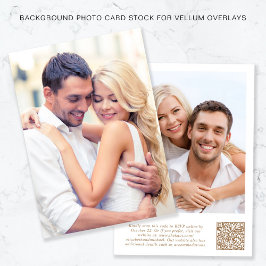 写真QRコード金ゴールド白背景Vellumオーバーレイ 招待状