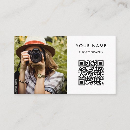 写真QRコード、写真家の写真撮影ビジネスC 名刺 (正面)