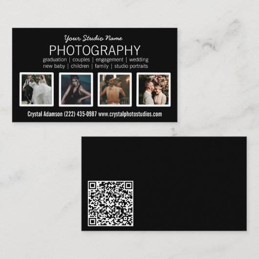 写真QRコード |写真家ブラック 名刺 (正面/裏面)